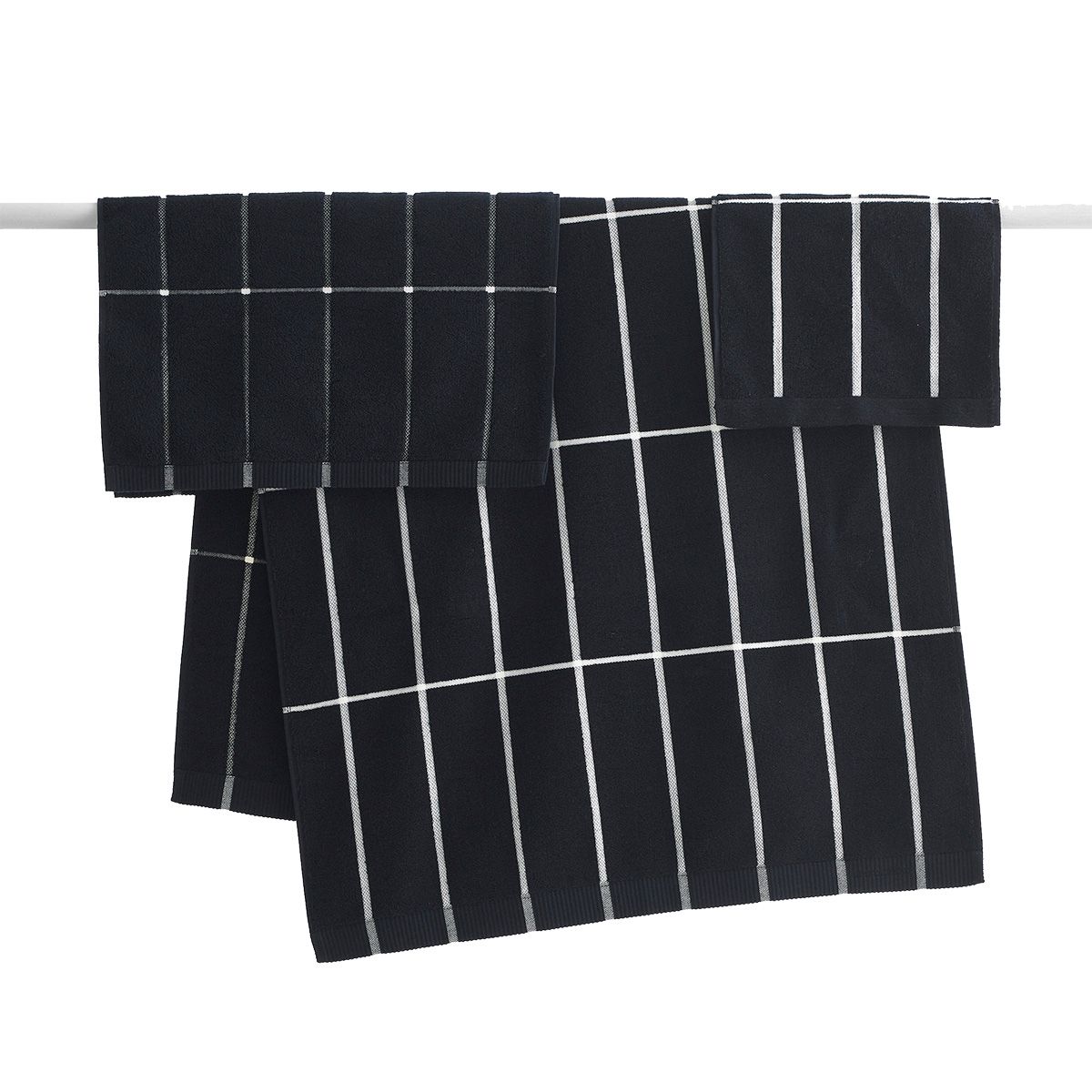 Marimekko Tiiliskivi Black / White Towels
