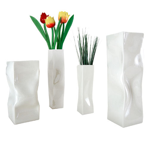 Tonfisk White Warp Vases