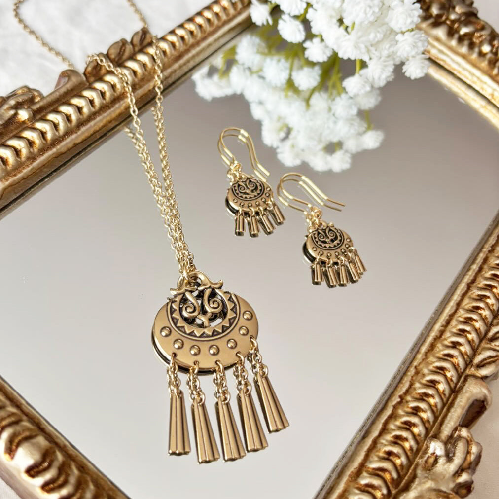 Kalevala Moon Goddess Bronze Earrings - Small