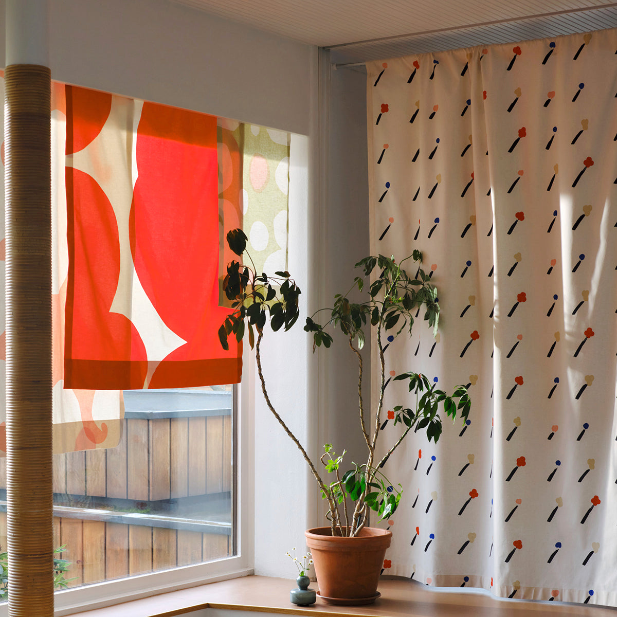 Marimekko Ilo Cream / Black / Multi Cotton Fabric