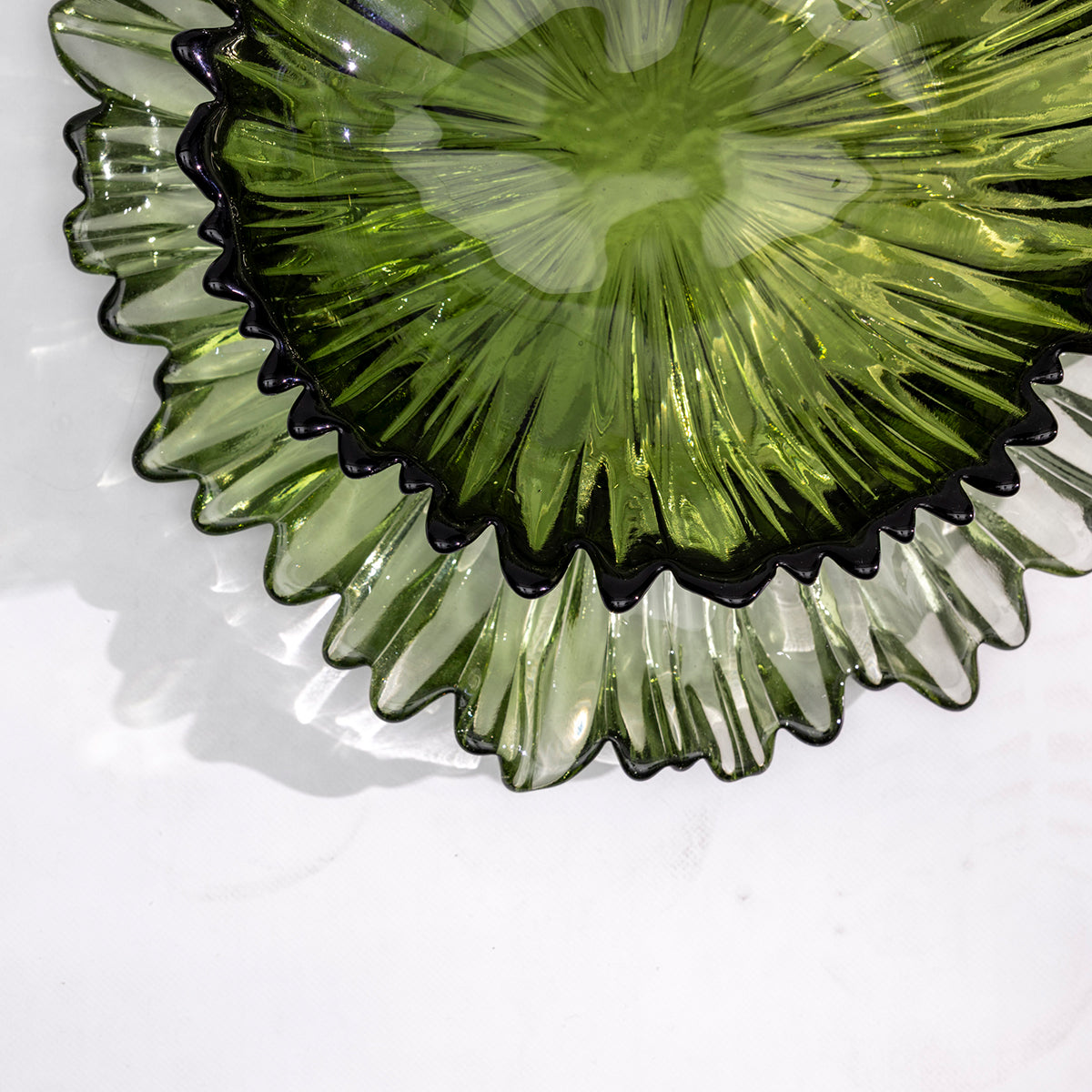 Pentik Havu Green Glass Serving Plate