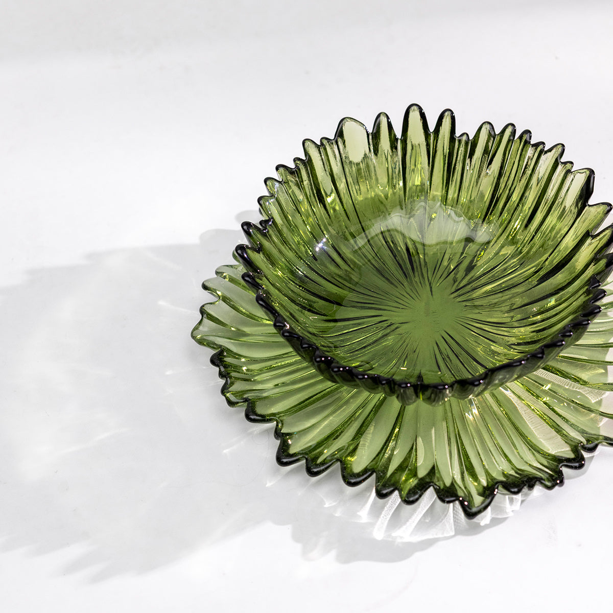Pentik Havu Green Glass Serving Plate