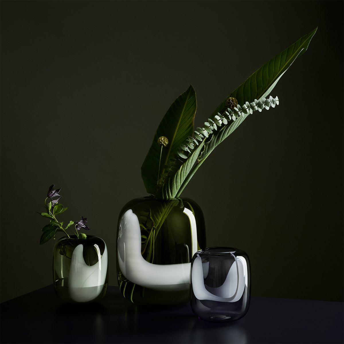 iittala Blues Moss Green / Opal Vase