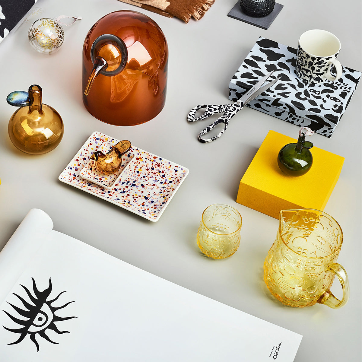 iittala Frutta Lemon Yellow Glass Pitcher