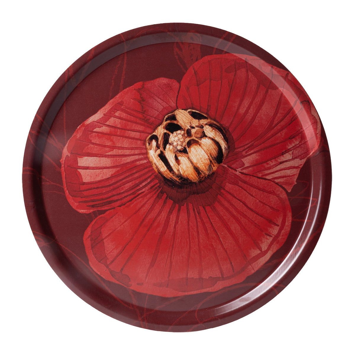Pentik Haave Red / Burgundy Round Serving Tray