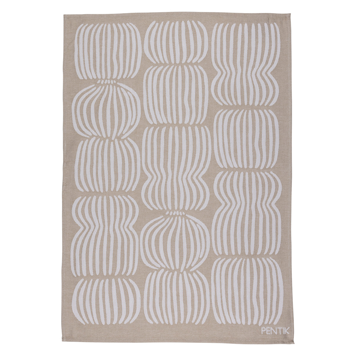Pentik Vilja Light Brown / White Tea Towels - Set of 2