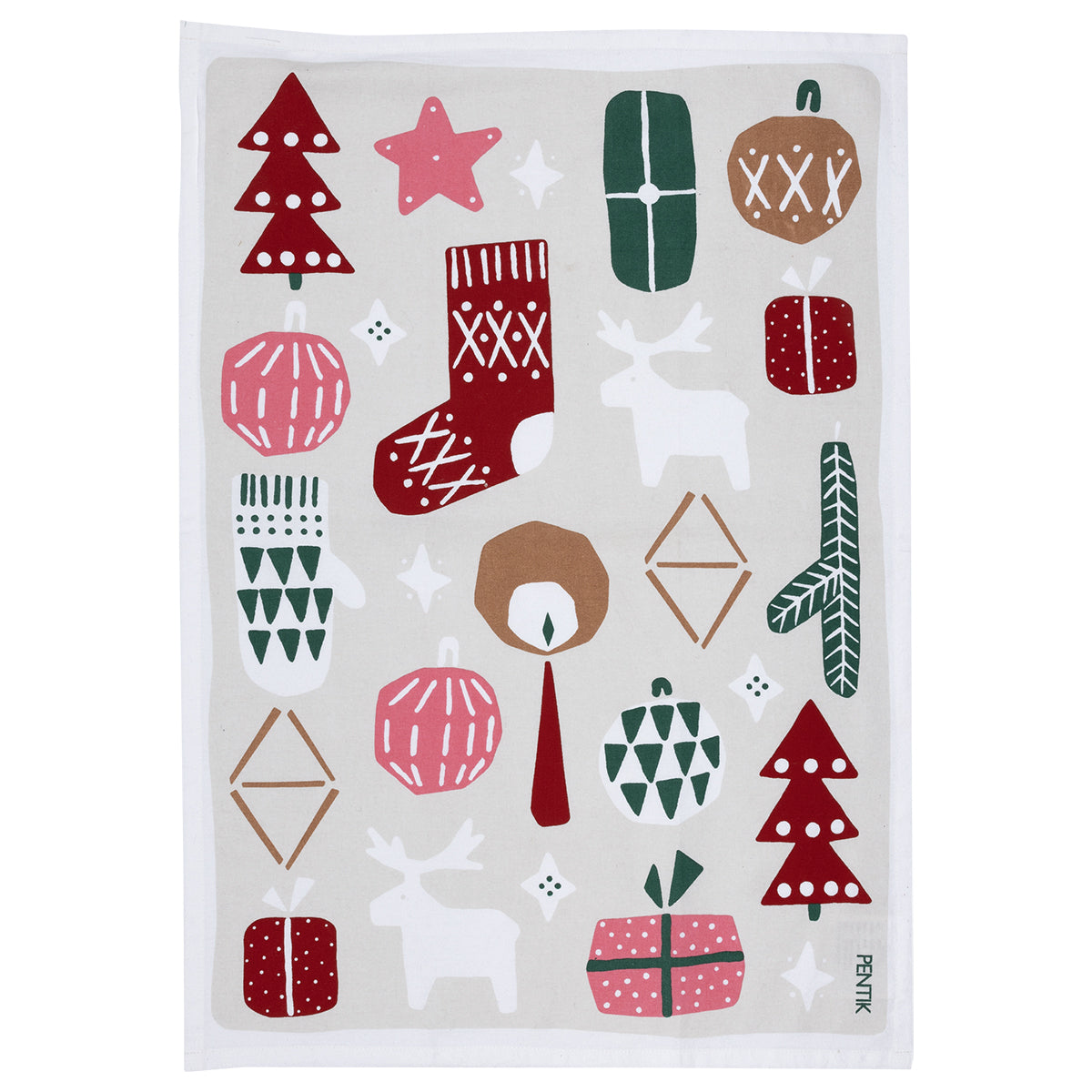 Pentik Aatto Red / Green / Multi Tea Towel
