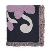 Pentik Ruusumalva Dark Grey / Pink Jacquard Throw Blanket