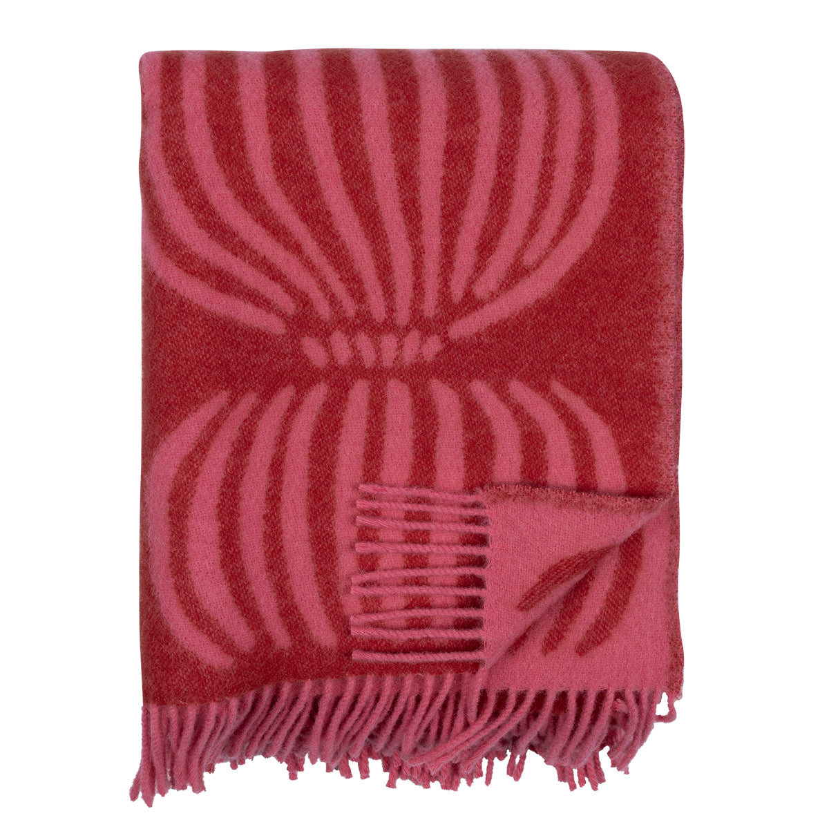 Pentik Vilja Red / Pink Wool Throw Blanket