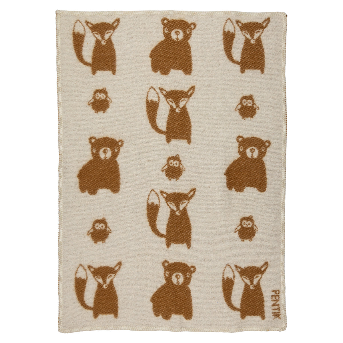 Pentik Metsanvaki Dark Orange / Cream Baby Blanket
