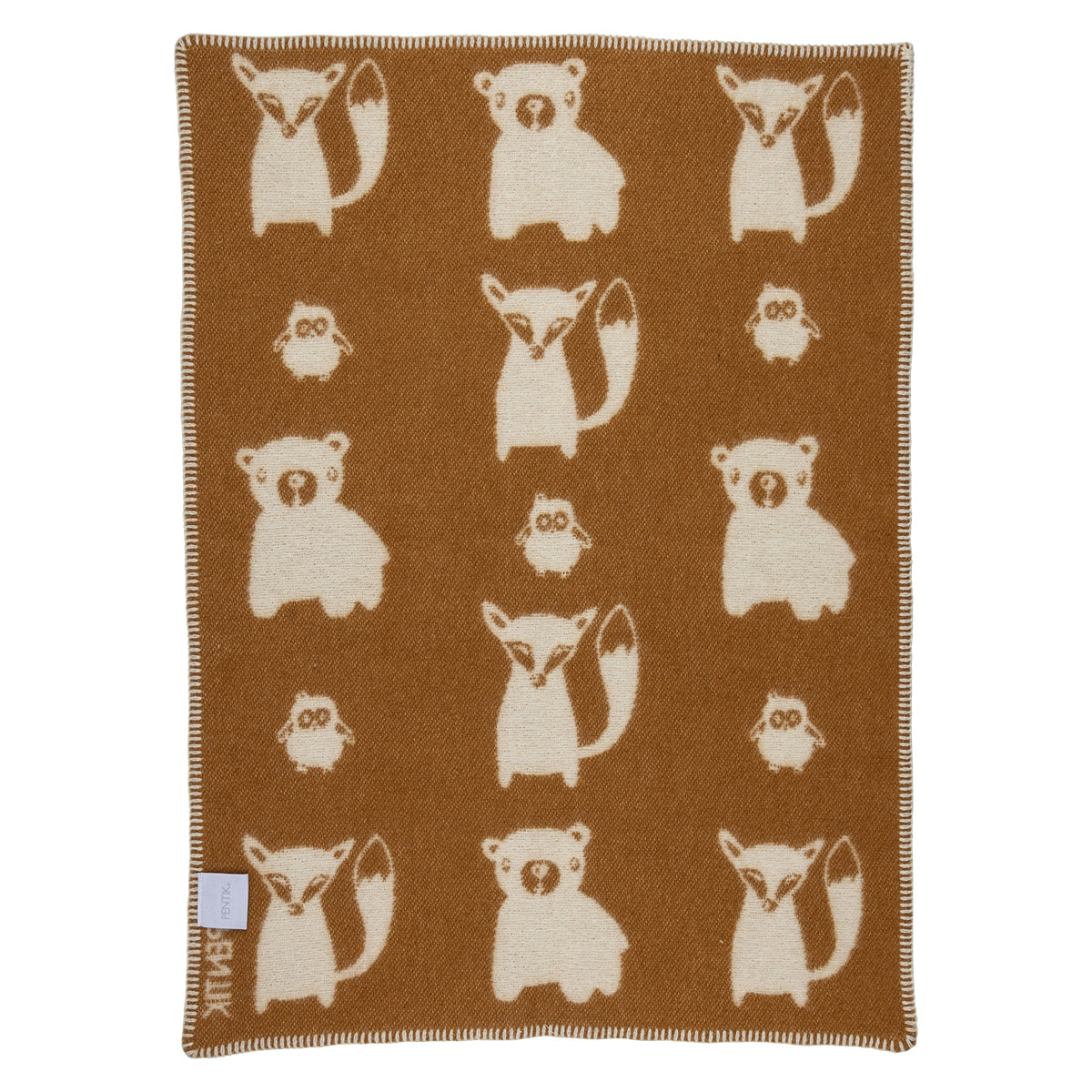 Pentik Metsanvaki Dark Orange / Cream Baby Blanket