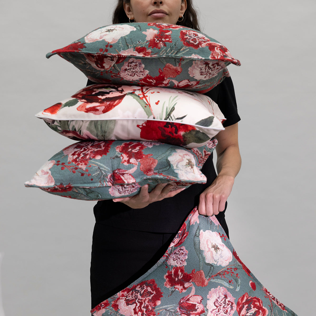 Pentik Kimara Red / Green / Multi Throw Pillow