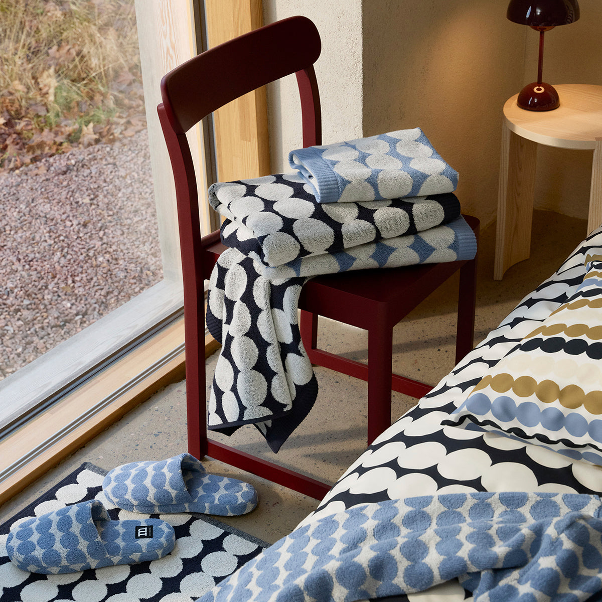 Marimekko Rasymatto Off White / Dusty Blue Bath Towel