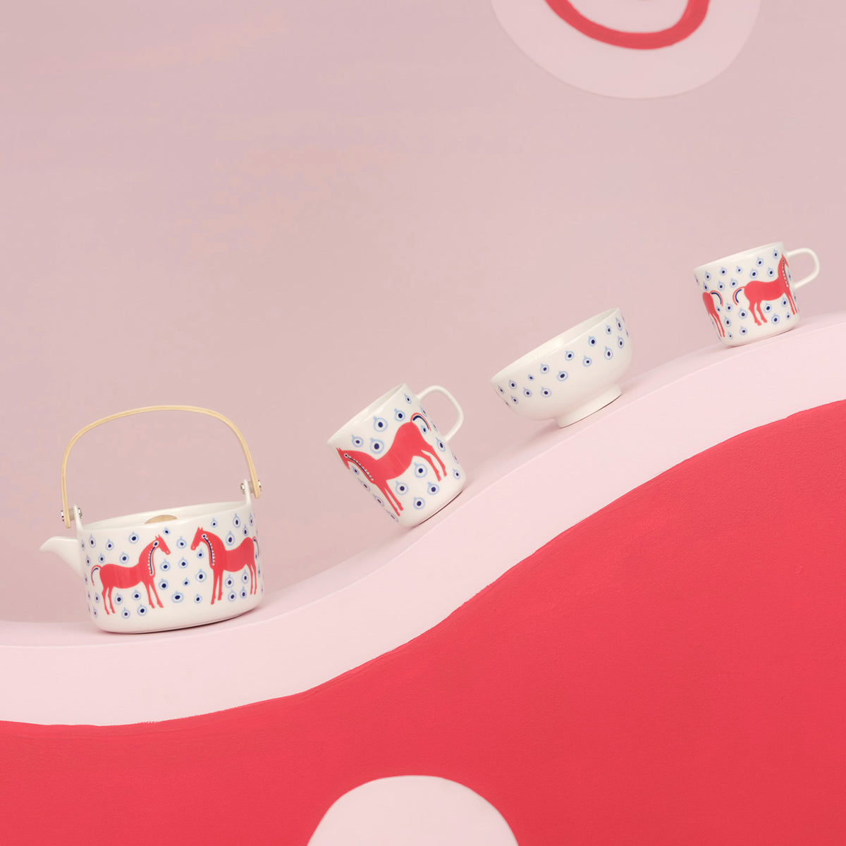 Marimekko Musta Tamma White / Red / Blue Mug - Year of the Horse 2026