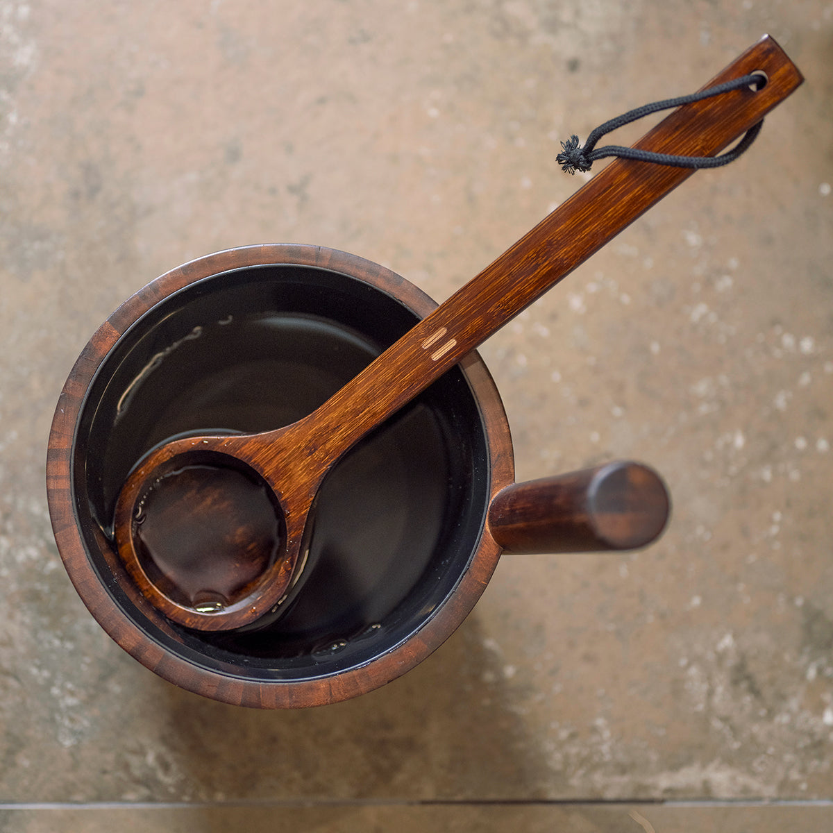 Rento Bamboo Dark Brown / Black Sauna Ladle