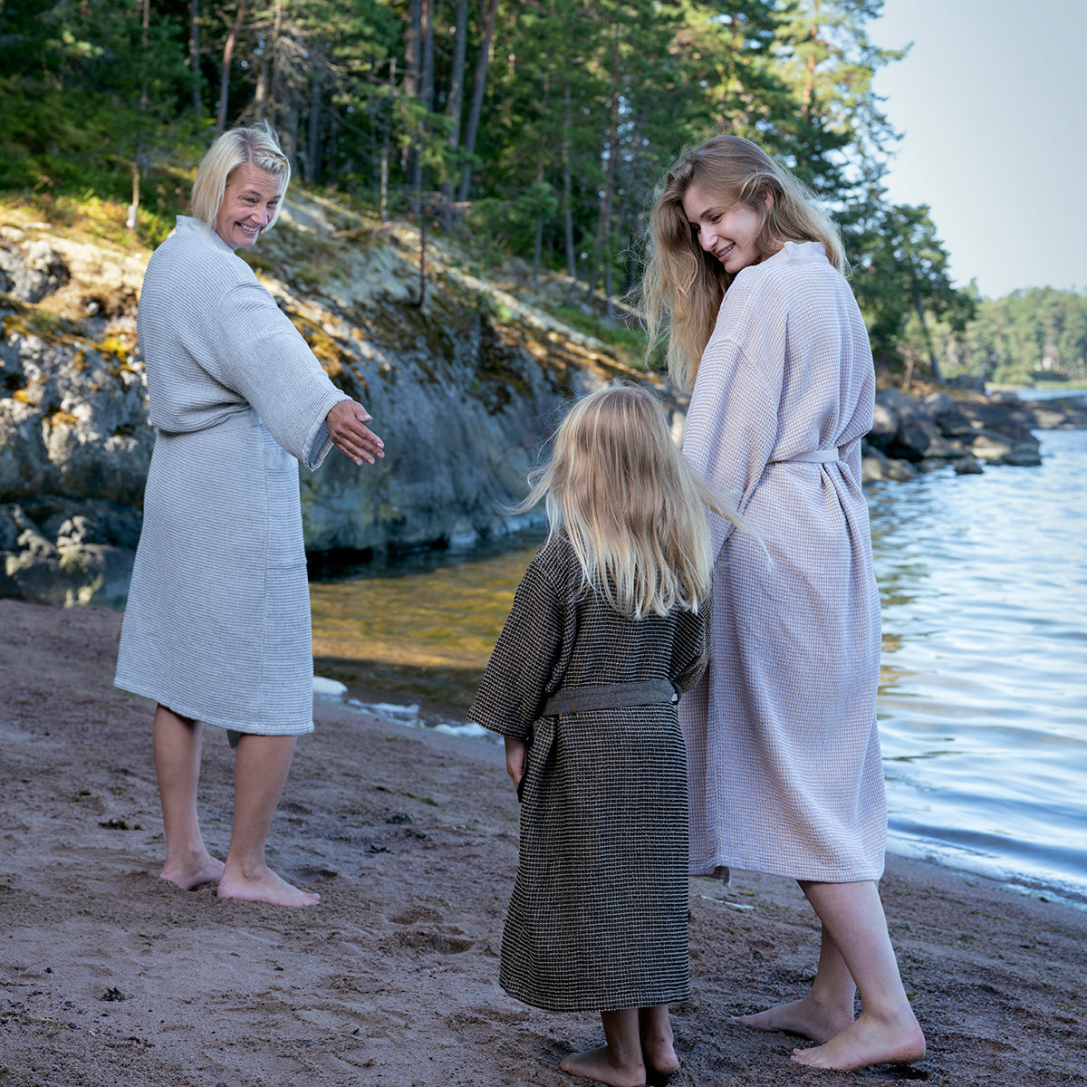 Rento Kenno Light Grey / White Bathrobe