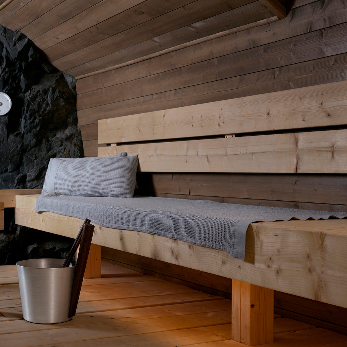 Rento Kenno Light Grey / White Sauna Bench Cover