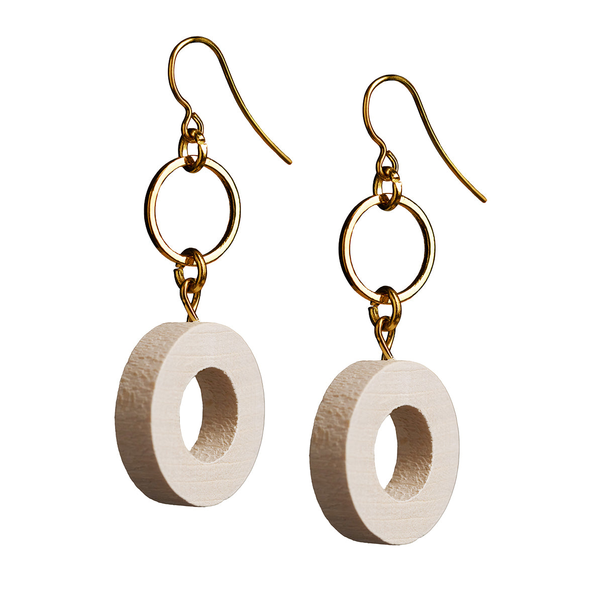 aarikka Rosa Ivory / Gold Earrings