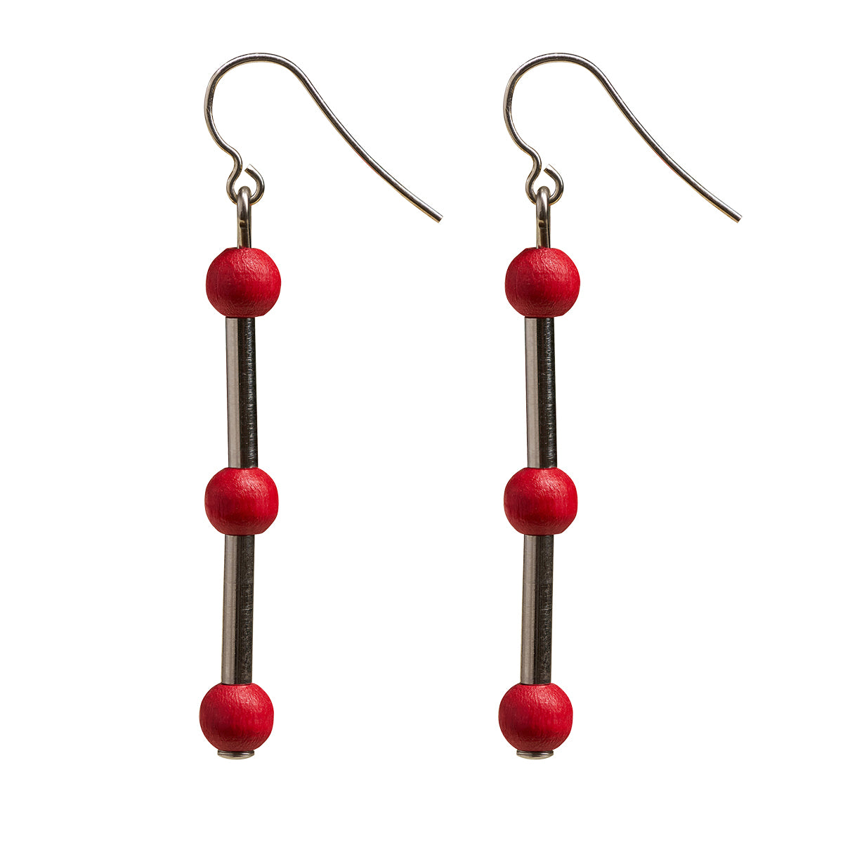 aarikka Mila Red / Silver Earrings