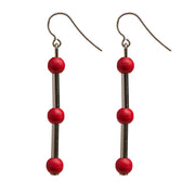 aarikka Mila Red / Silver Earrings
