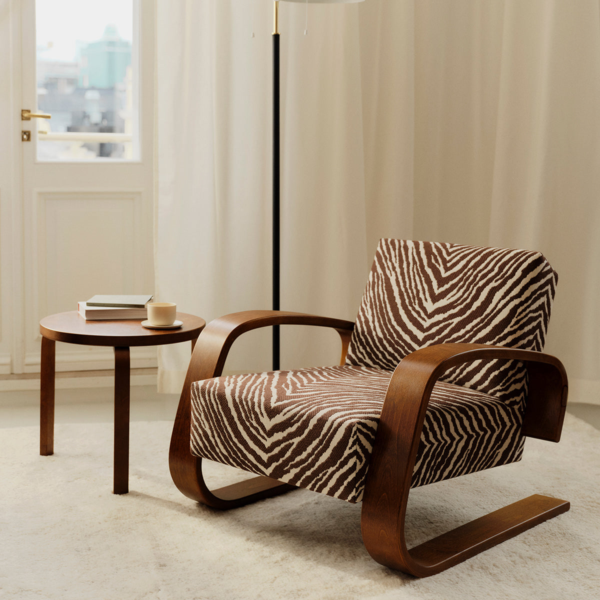 Artek Alvar Aalto Low Table 90D - Walnut Stained
