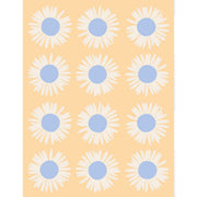 Marimekko Auringonkukka Straw / Light Blue / White Cotton Fabric Repeat