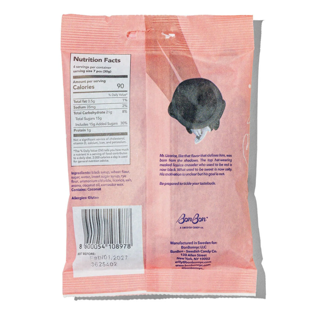 BonBon Salty Black Licorice Twists - 4 oz