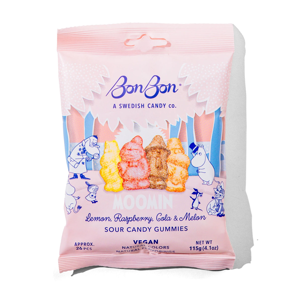 BonBon Moomin Lemon, Raspberry, Cola & Lemon Sour Candy Gummies - 4 oz