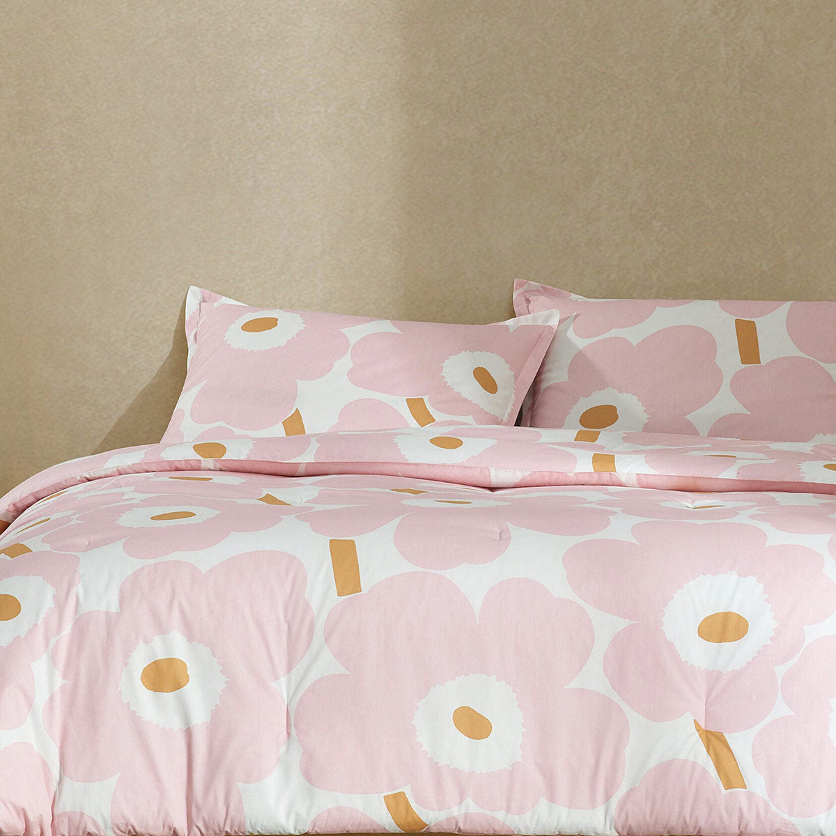Marimekko Unikko Light Pink Duvet Cover Set - Full / Queen
