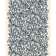 Marimekko Ensikukat Cream / Dark Blue Linen Fabric