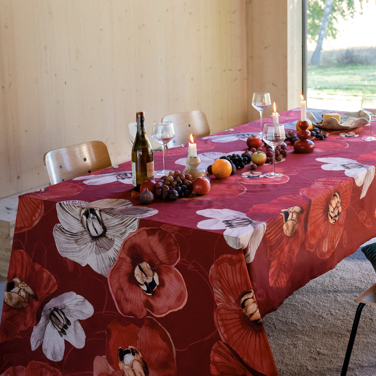 Pentik Haave Red Cotton Sateen Tablecloth