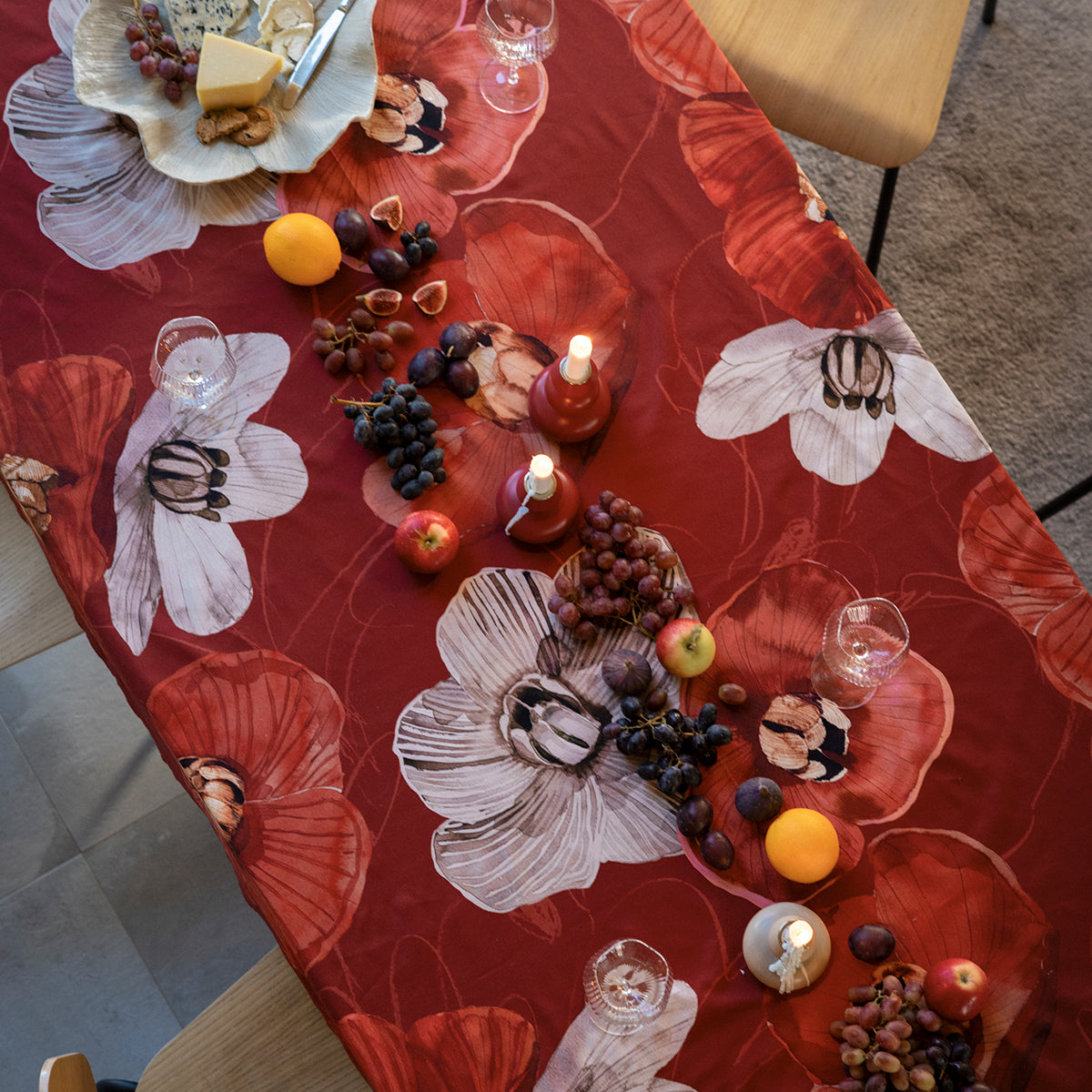 Pentik Haave Red Cotton Sateen Tablecloth