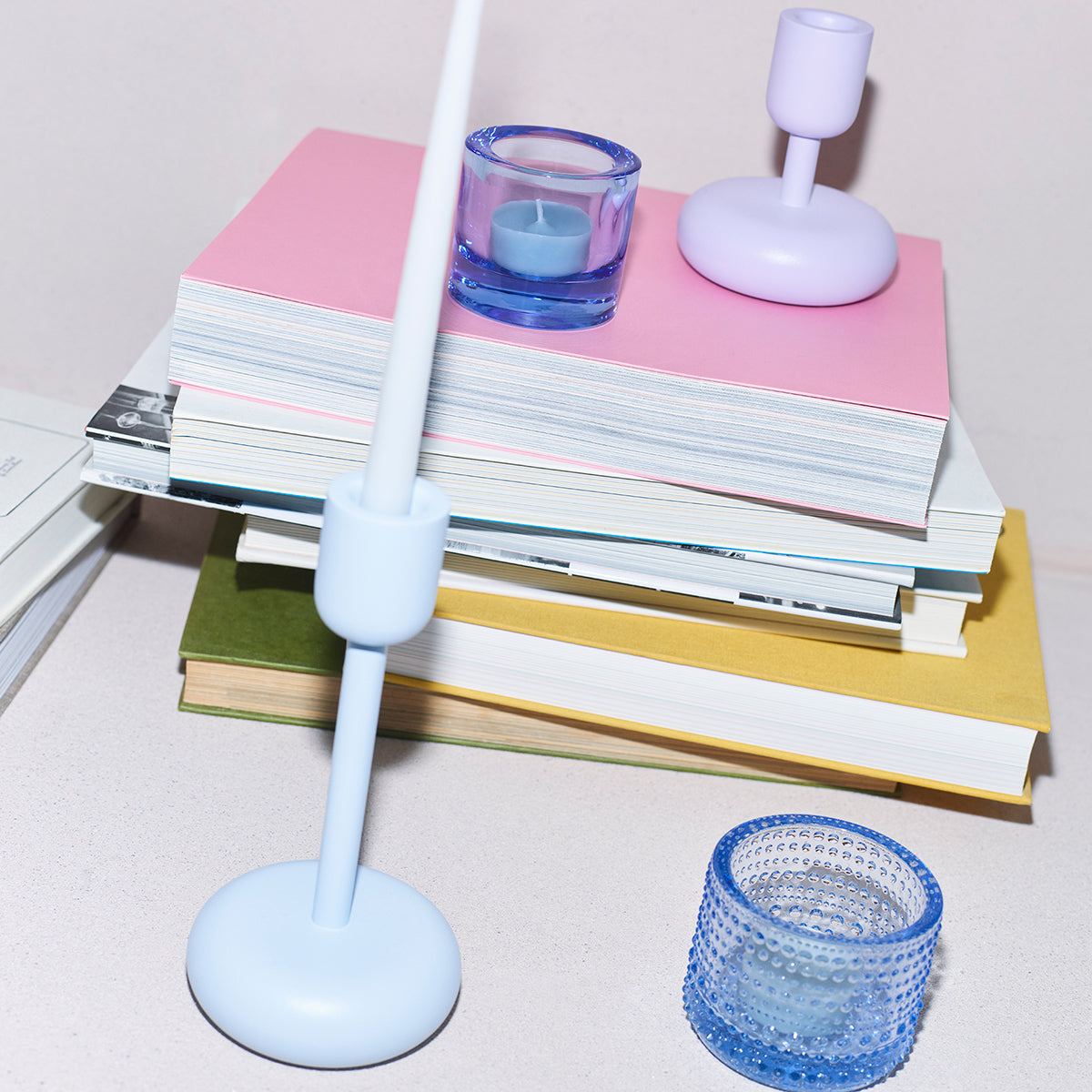 iittala Nappula Aqua Tall Candle Holder