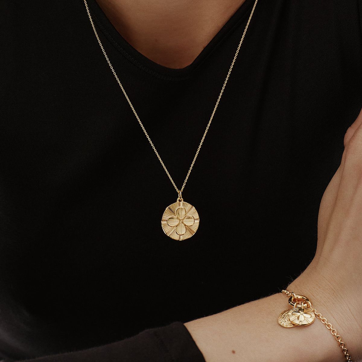 Kalevala Four-Leaf Clover Bronze Amulet Pendant
