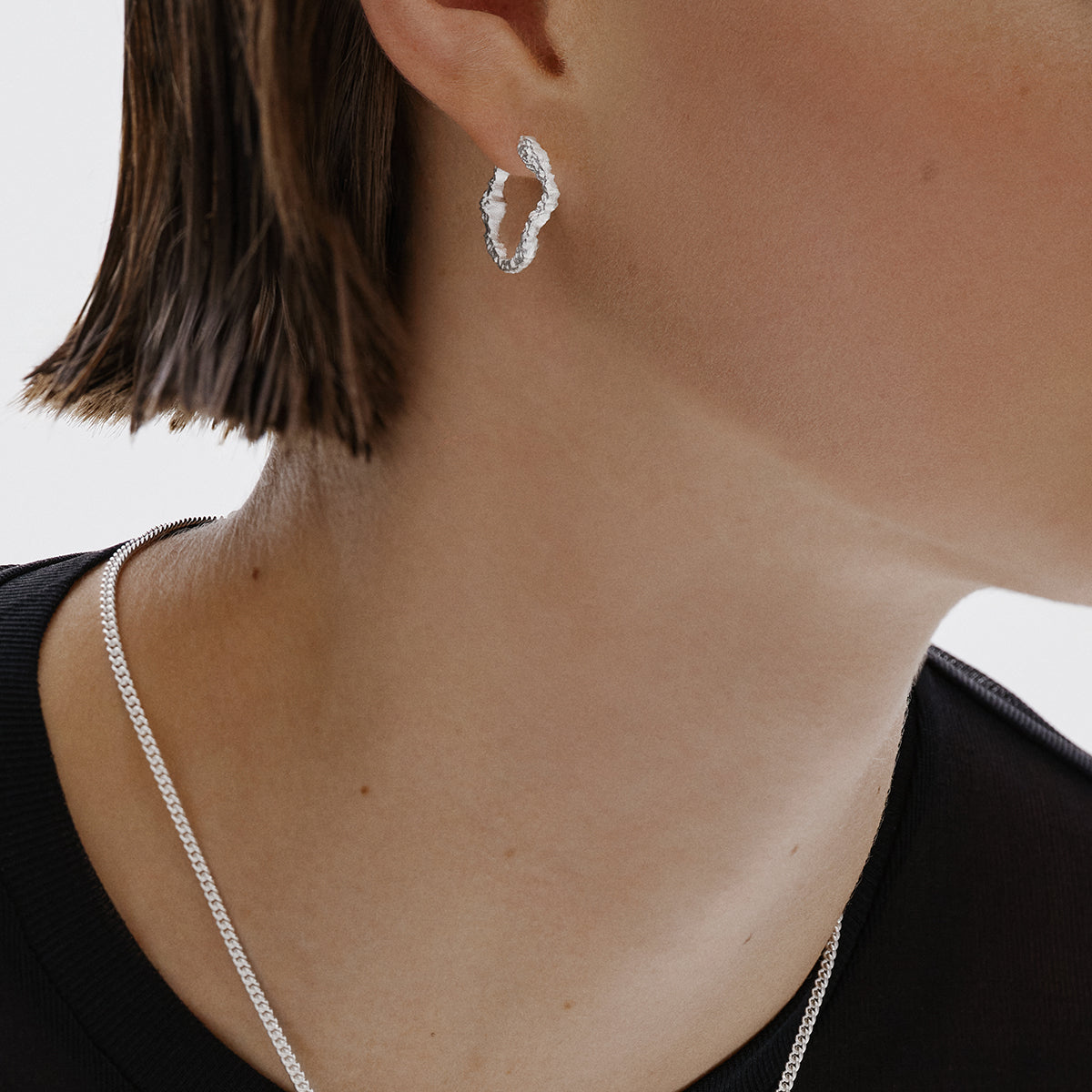 Kalevala Itu Silver Hoop Earrings