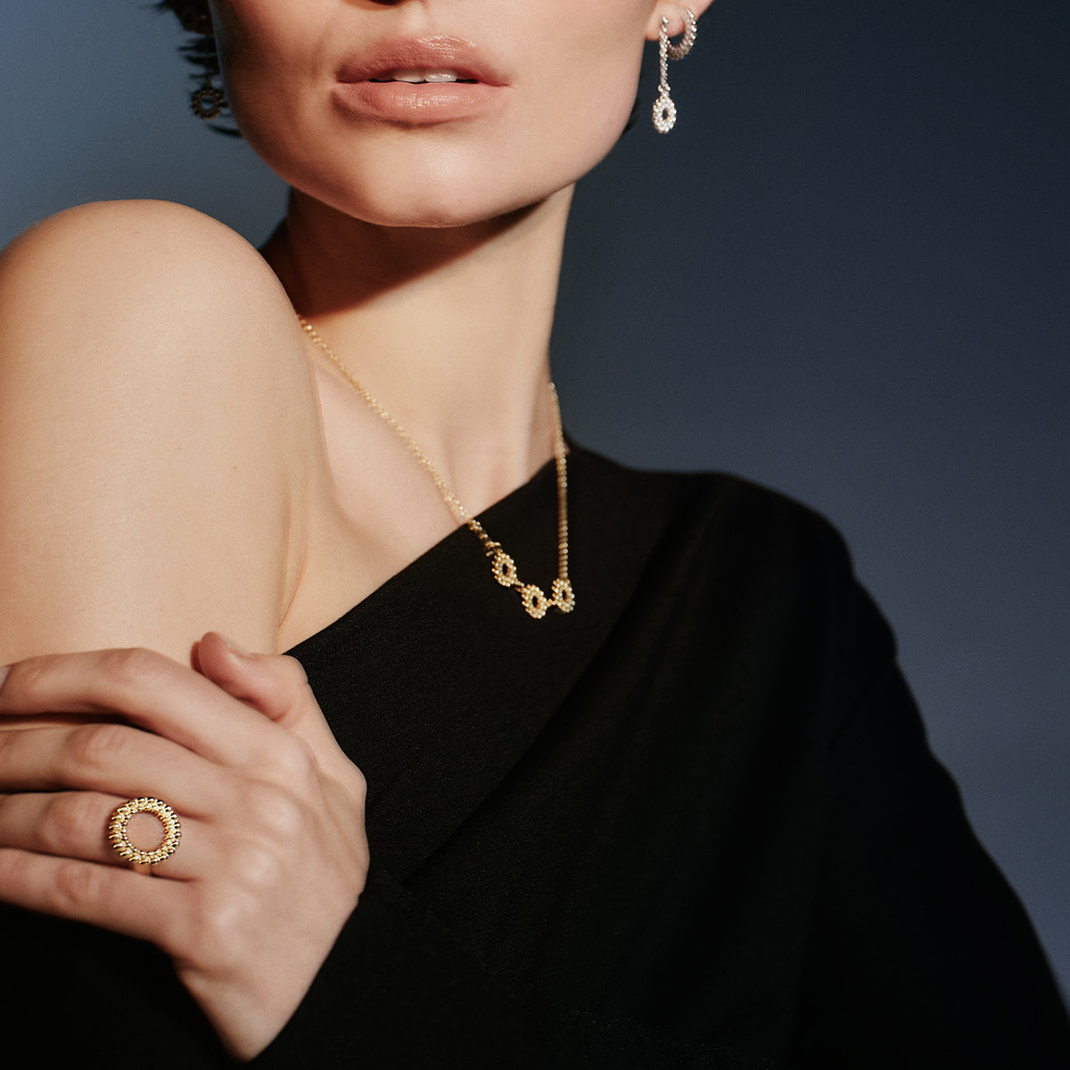 Kalevala Circle of Light Bronze Three-Part Pendant Necklace