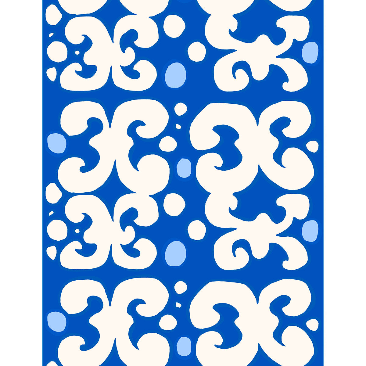 Marimekko Keidas Blue / Off White Cotton Fabric