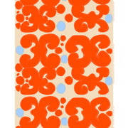 Marimekko Keidas Tan / Red / Light Blue Cotton Fabric