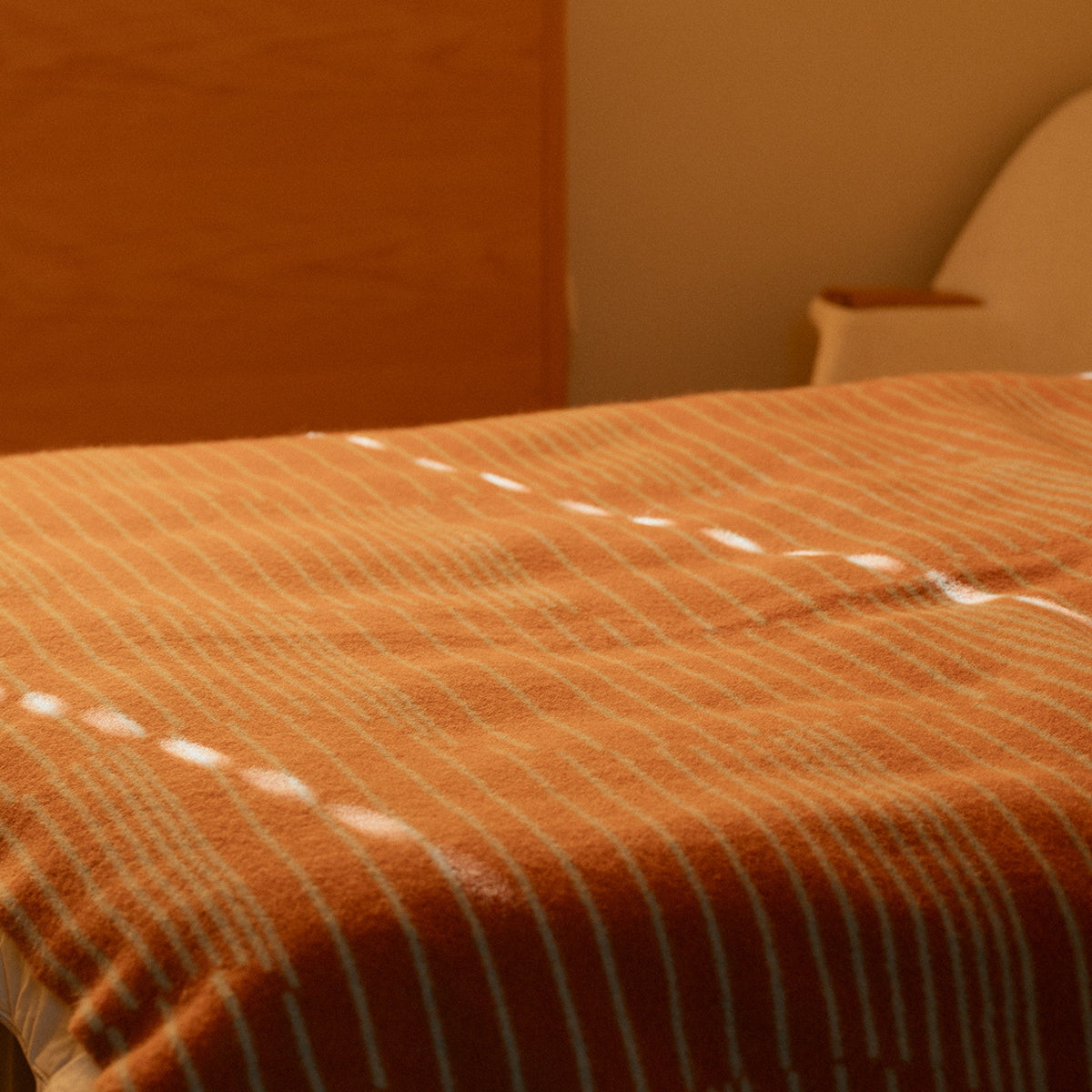 Lapuan Kankurit Aurora Cinnamon / Light Blue Wool Throw Blanket