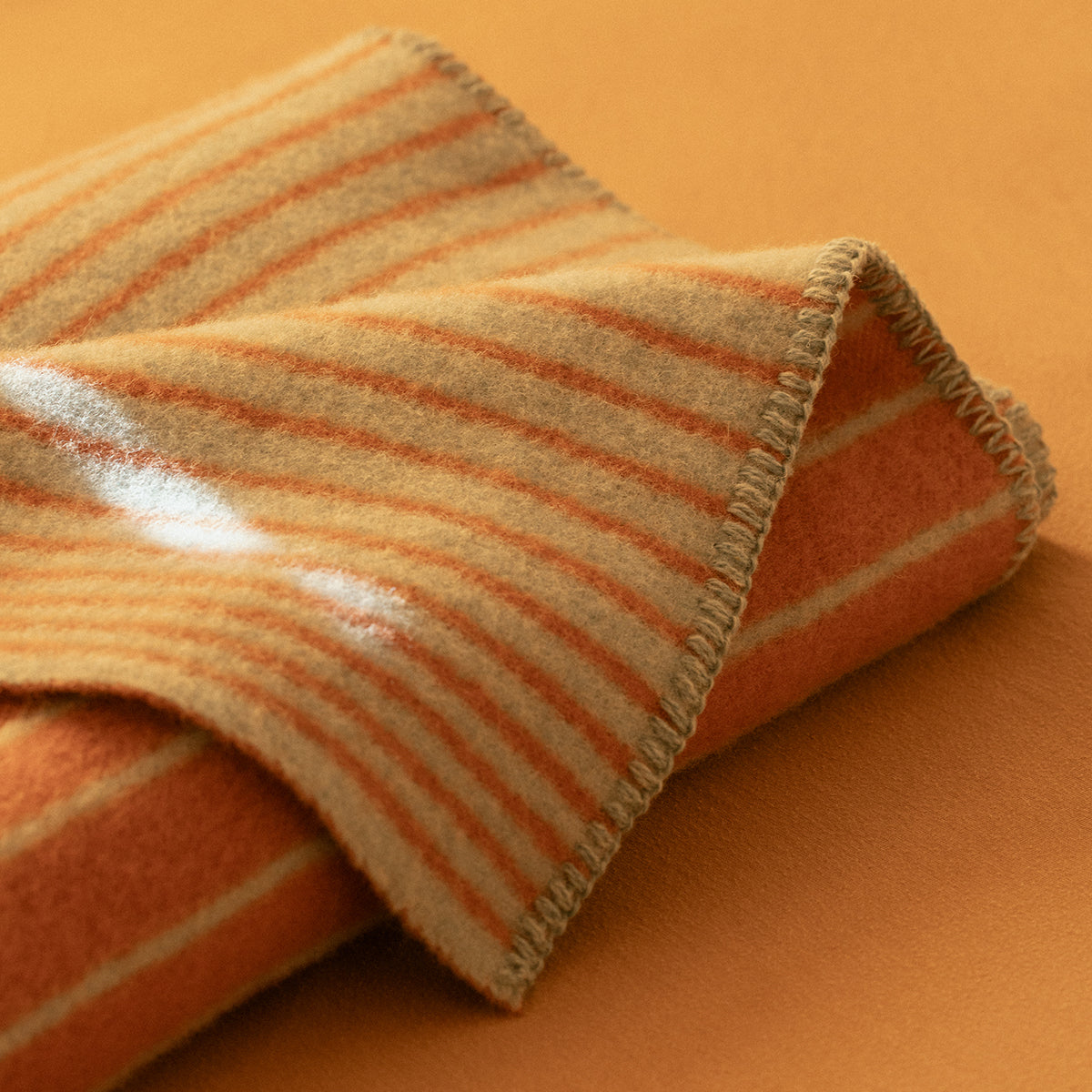 Lapuan Kankurit Aurora Cinnamon / Light Blue Wool Throw Blanket