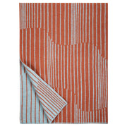 Lapuan Kankurit Aurora Cinnamon / Light Blue Wool Throw Blanket