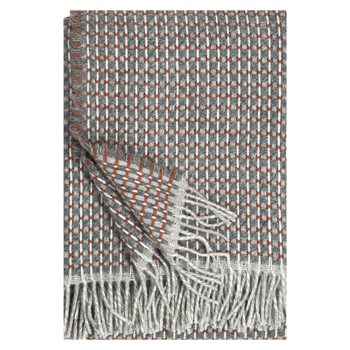 Lapuan Kankurit Havas Cinnamon / Grey Wool Throw Blanket