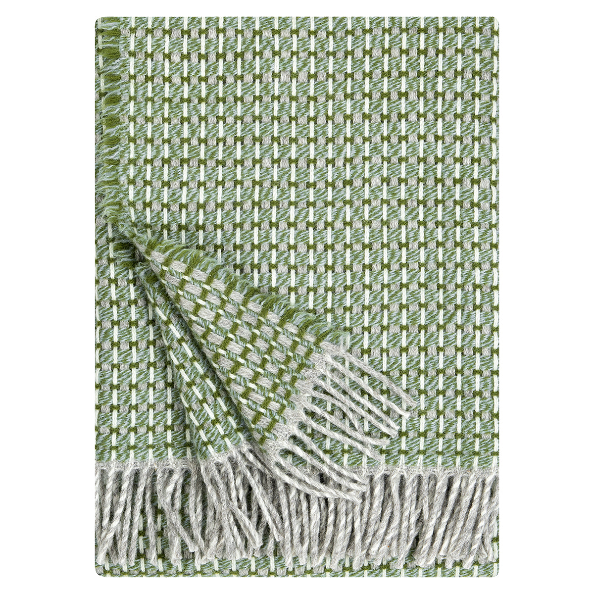 Lapuan Kankurit Havas Olive Green / Grey Wool Throw Blanket
