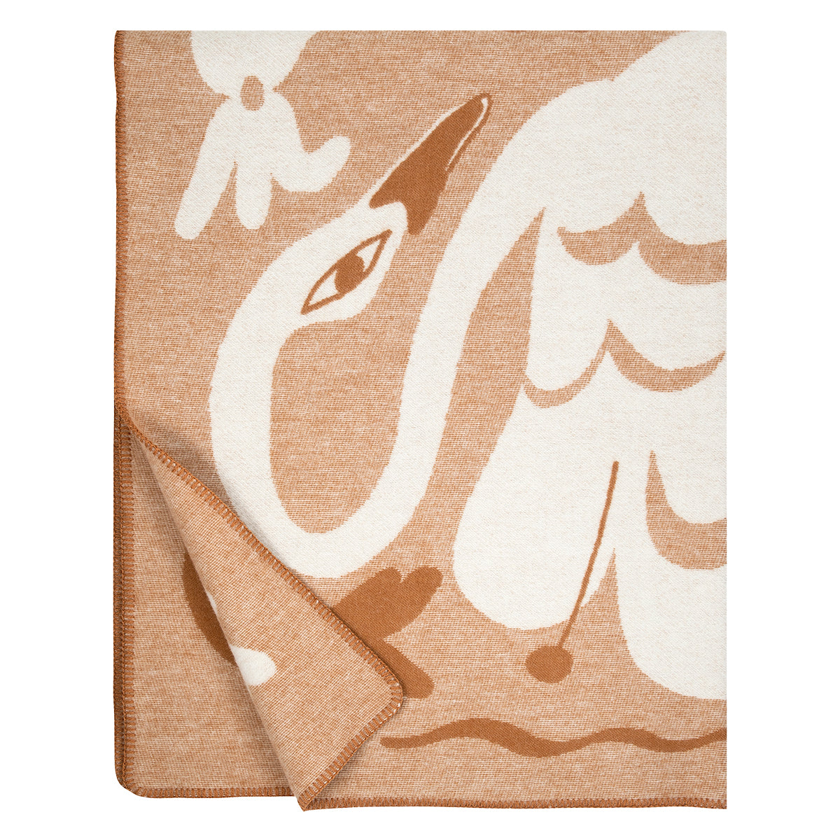 Lapuan Kankurit Kaksin Cinnamon / White Wool Throw Blanket
