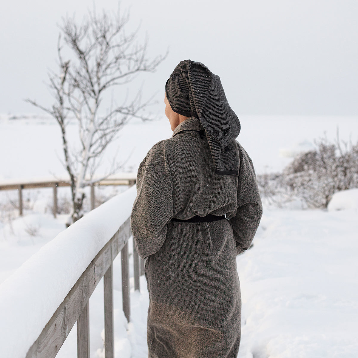 Lapuan Kankurit Kivi Black / Beige Bathrobe