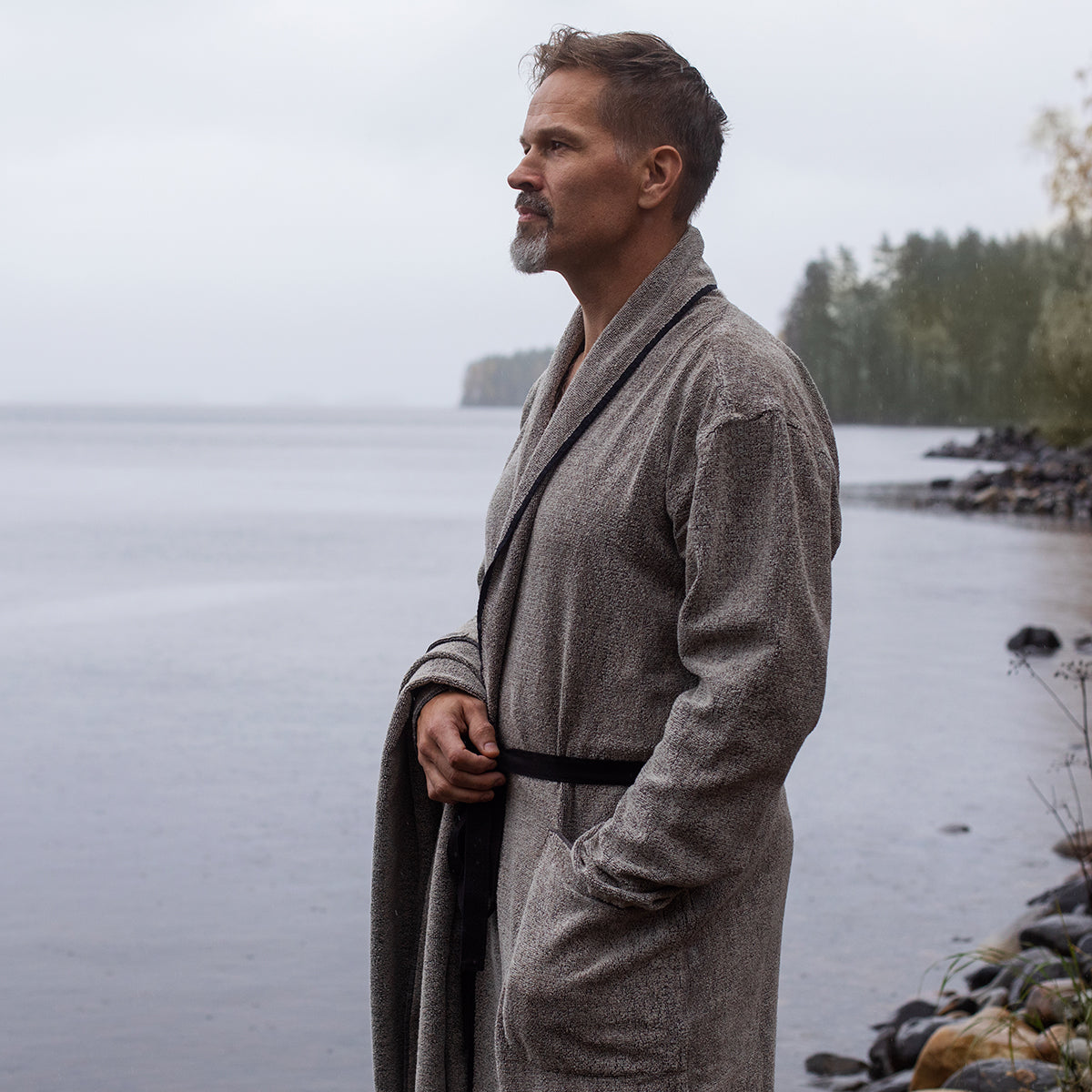 Lapuan Kankurit Kivi Black / Beige Bathrobe