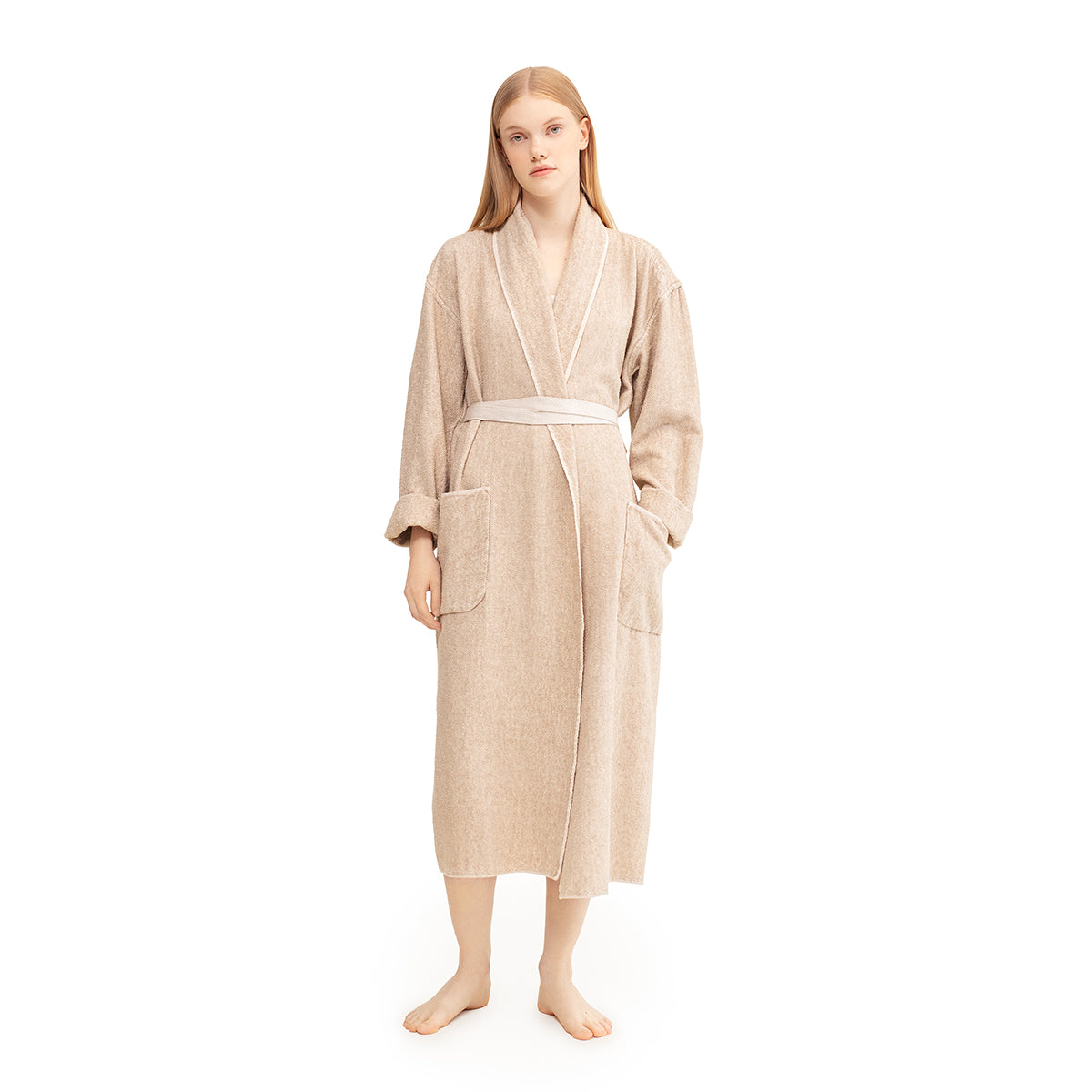 Lapuan Kankurit Kivi Beige / White Bathrobe