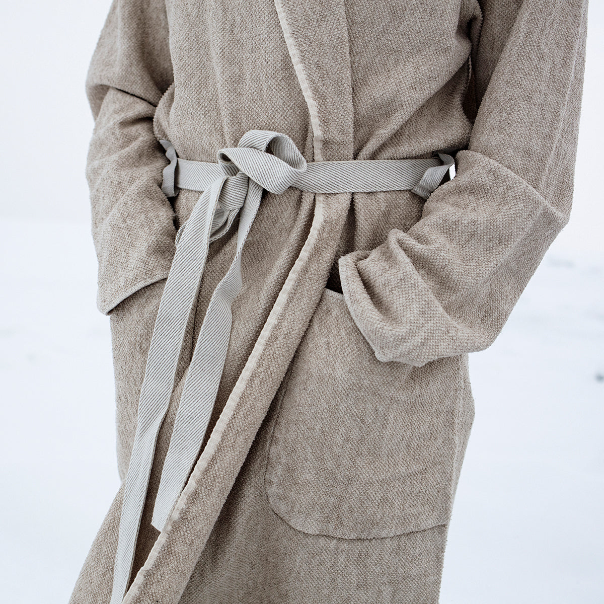 Lapuan Kankurit Kivi Beige / White Bathrobe