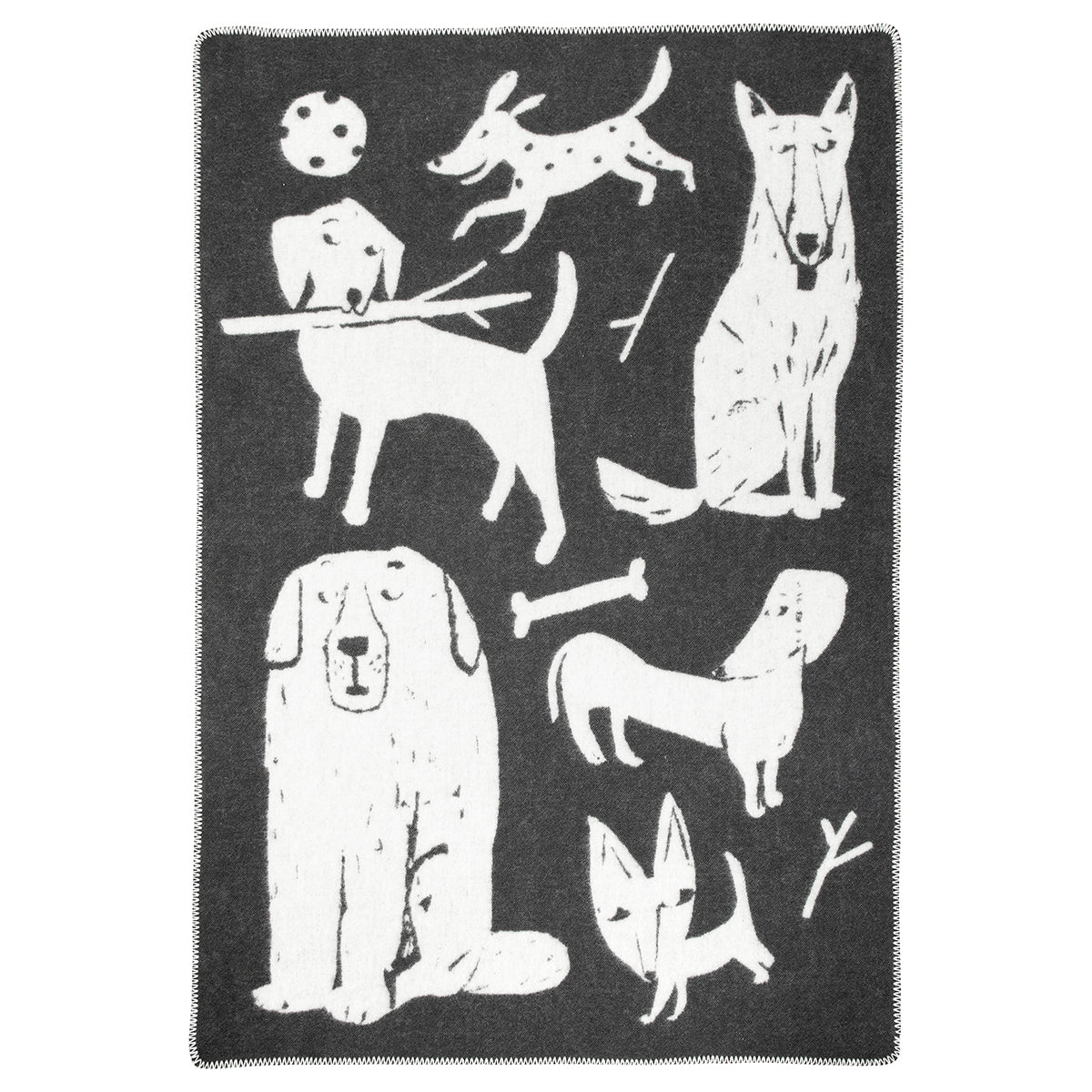 Lapuan Kankurit Koirapuisto Dark Grey / White Wool Throw Blanket