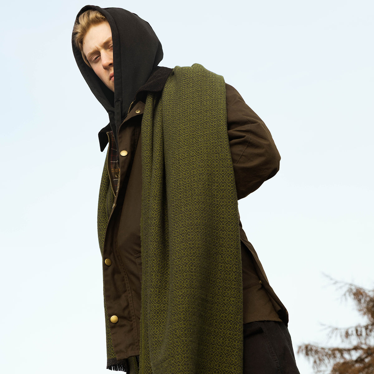 Lapuan Kankurit Koli Black / Olive Wool Scarf